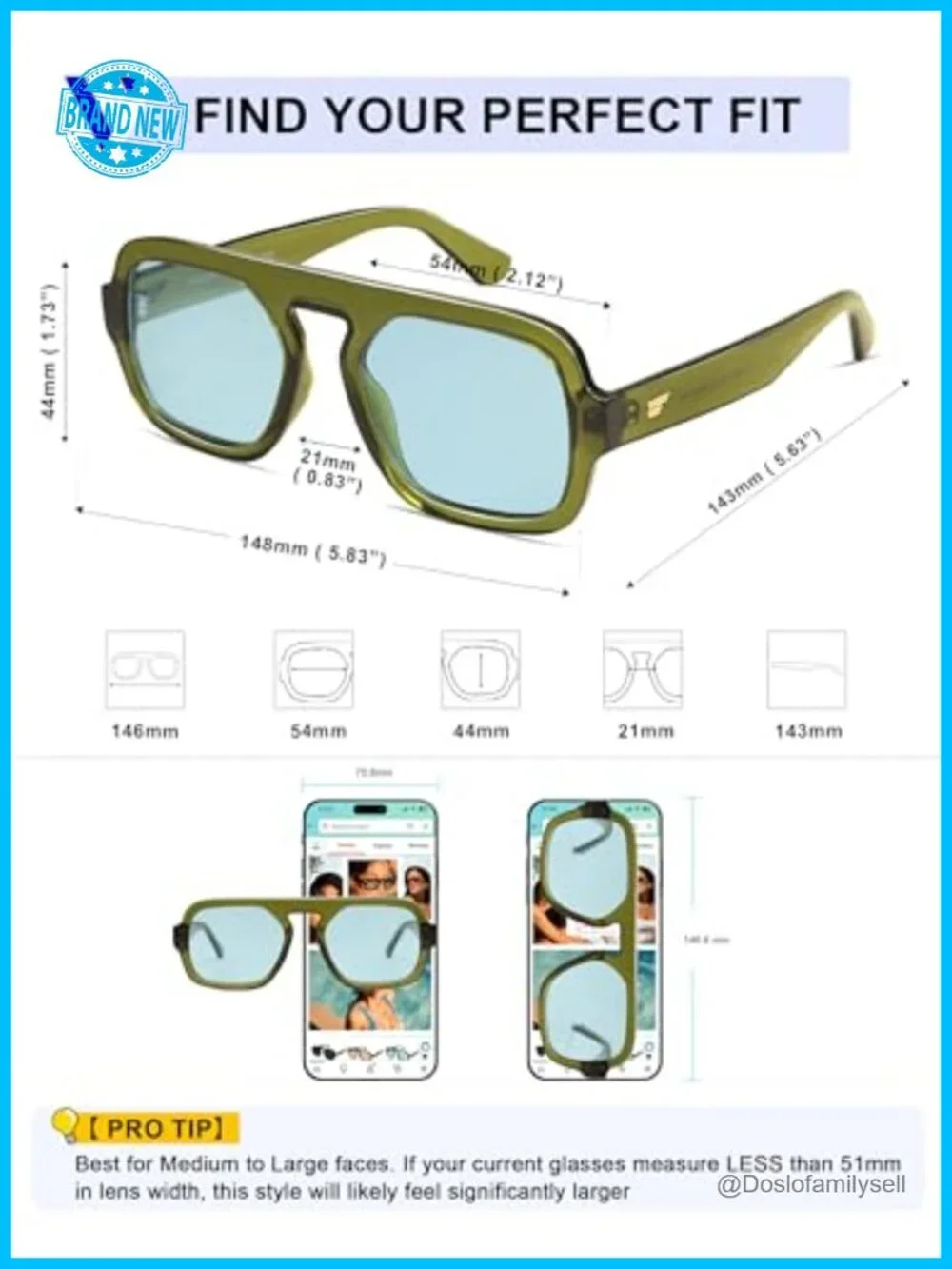 Retro Square Aviator Sunglasses Women Men UV400 Protection Fashion Shades